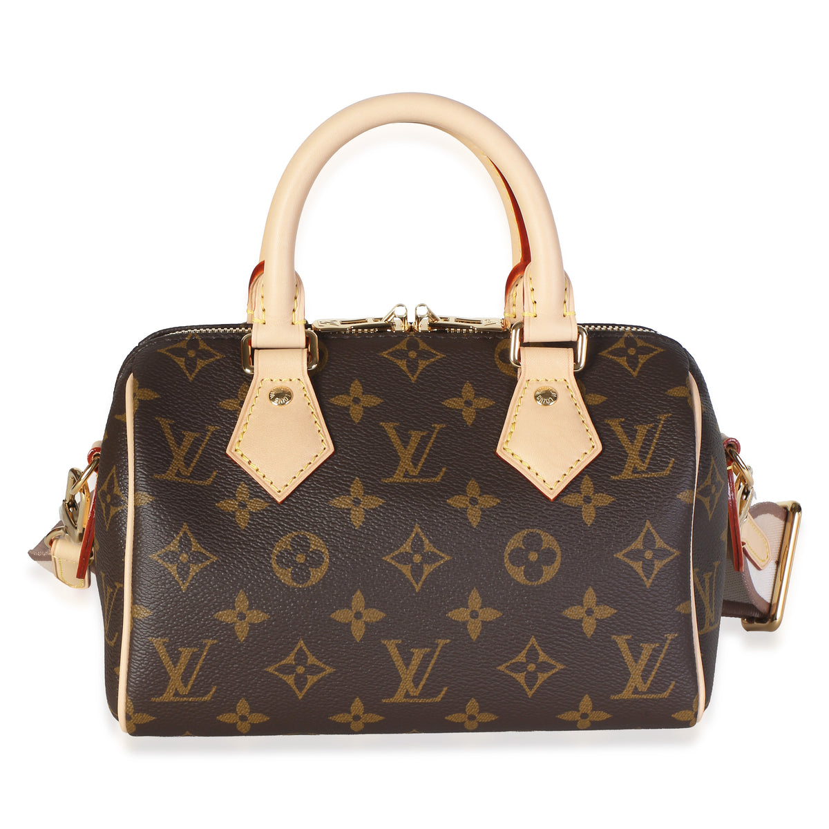 Louis Vuitton Beige Monogram Canvas Speedy Bandouliere 20 Handbag fv