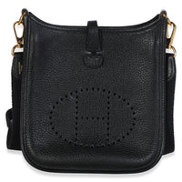 Hermès Black Clemence Mini Evelyne TPM 16 GHW Handbag fv