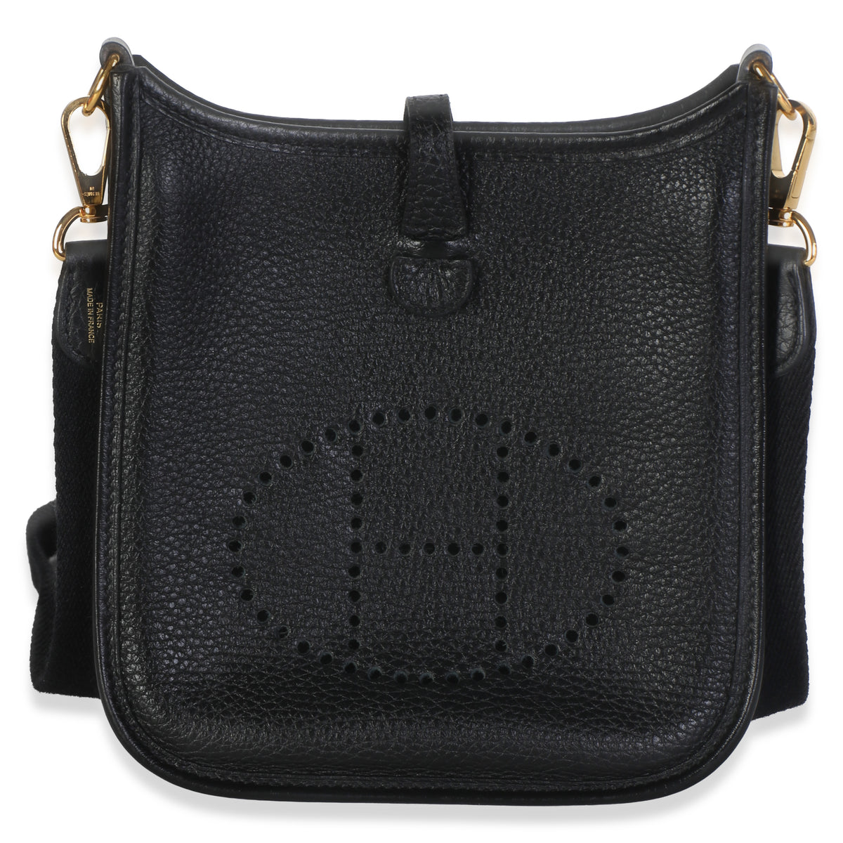 Hermès Black Clemence Mini Evelyne TPM 16 GHW Handbag id