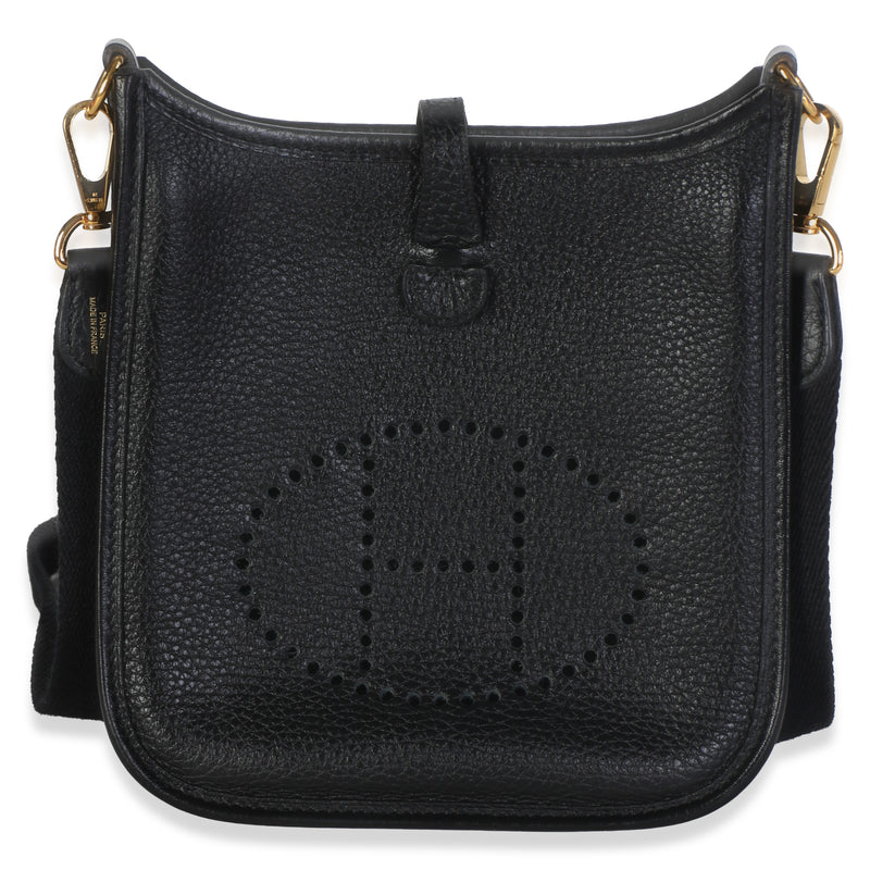Hermès Black Clemence Mini Evelyne TPM 16 GHW Handbag id