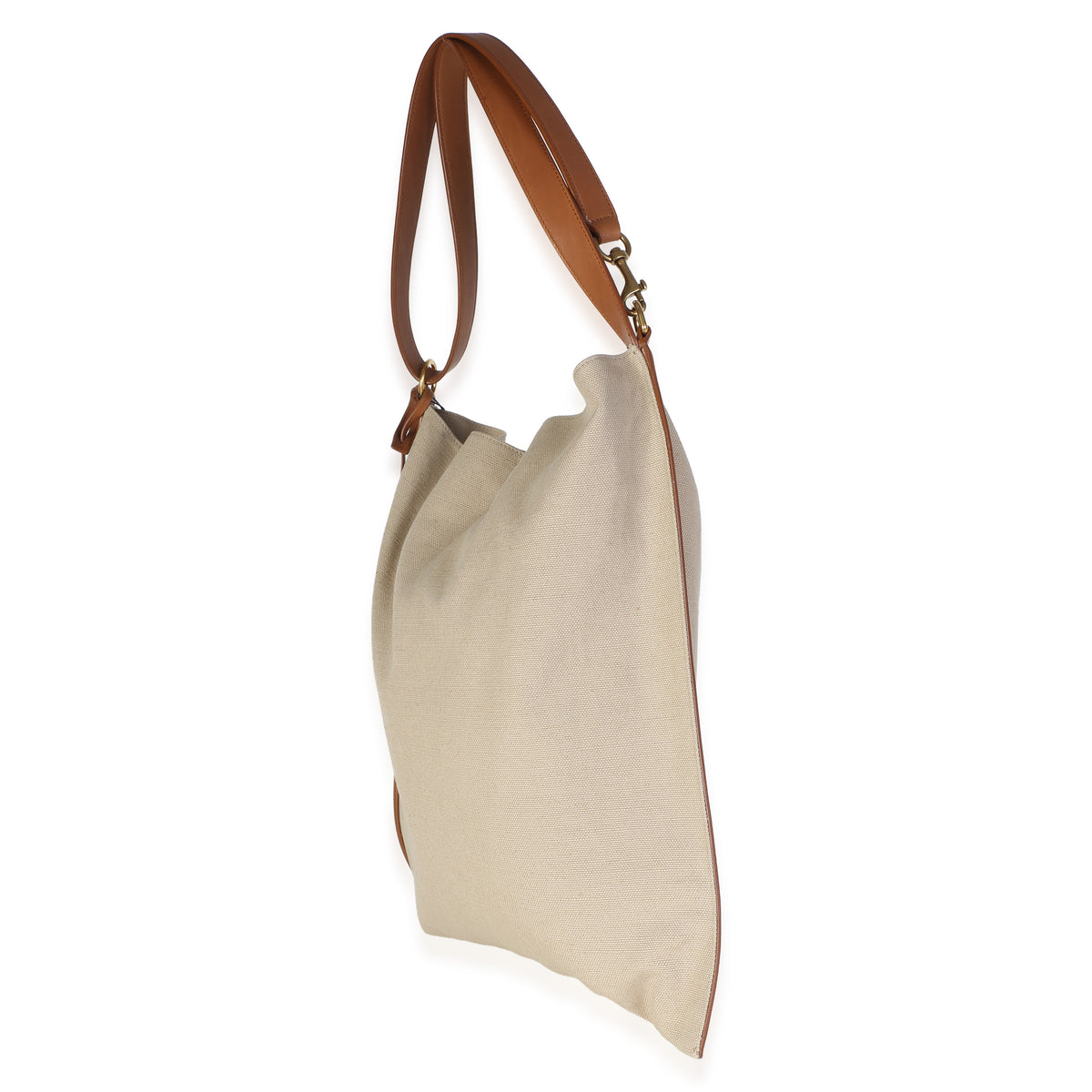 Saint Laurent Desert Dusk Brick Canvas BV Flat Hobo Handbag 2