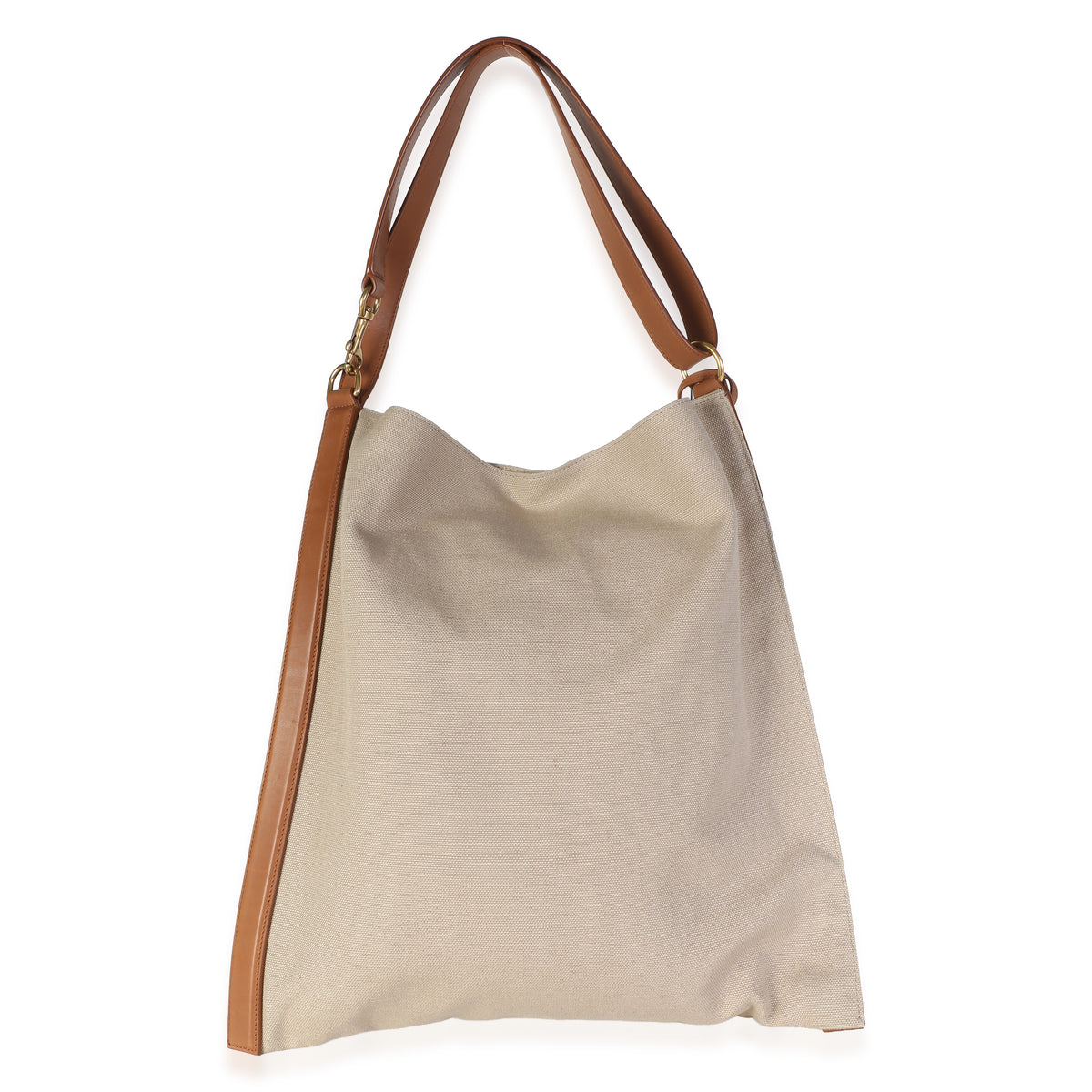 Saint Laurent Desert Dusk Brick Canvas BV Flat Hobo Handbag 5