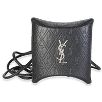 Saint Laurent Black Leather Sunrise Airpods Case fv