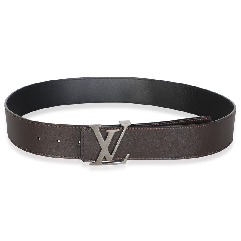 Louis Vuitton Black Brown Calfskin 40mm Reversible Initiales Belt 85/34 fv