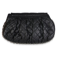 Chanel Black Washed Quilted Lambskin Medium Chain Around Flap Bag Handbag 4