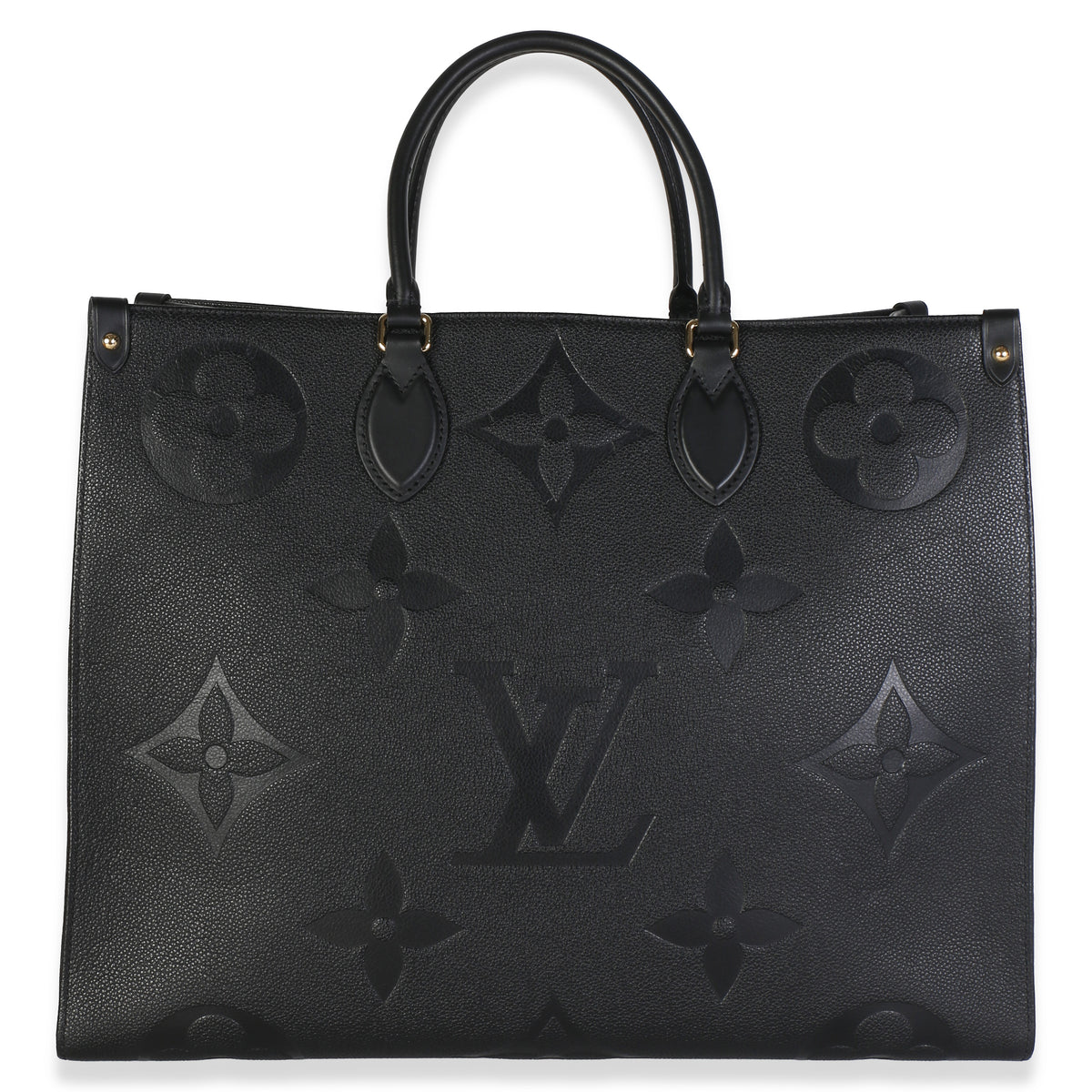 Louis Vuitton Black Giant Monogram Empreinte Onthego GM Handbag fv