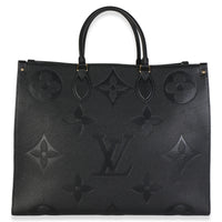 Louis Vuitton Black Giant Monogram Empreinte Onthego GM Handbag fv