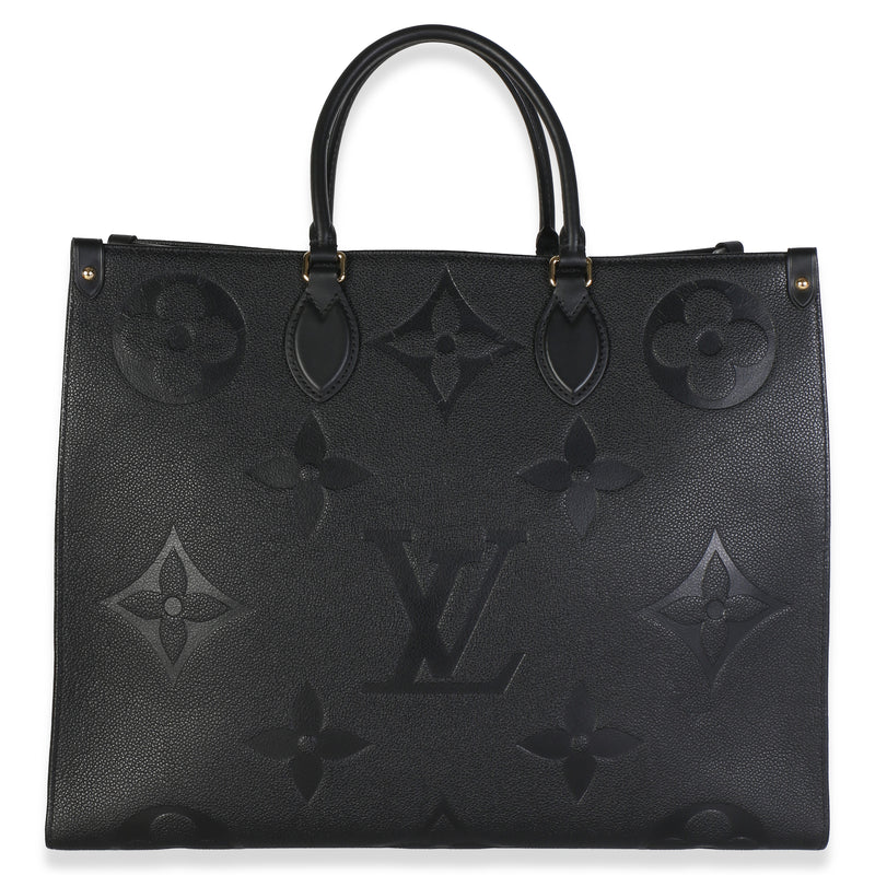 Louis Vuitton Black Giant Monogram Empreinte Onthego GM Handbag fv