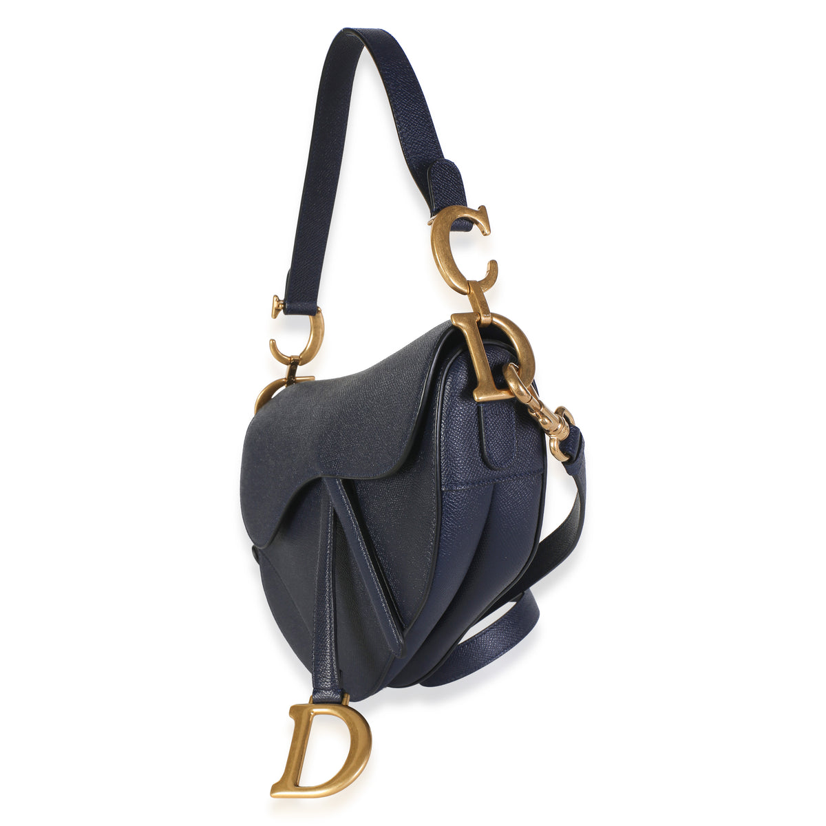 Christian Dior Deep Ocean Grained Calfskin Medium Saddle Bag Handbag 2