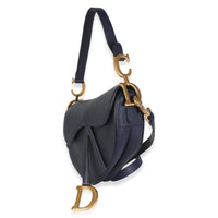 Christian Dior Deep Ocean Grained Calfskin Medium Saddle Bag Handbag 2