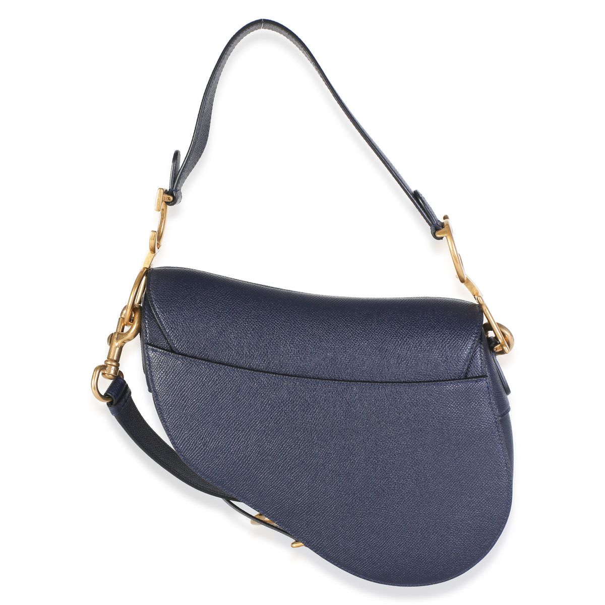 Christian Dior Deep Ocean Grained Calfskin Medium Saddle Bag Handbag 4