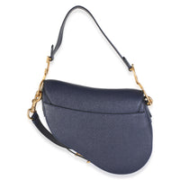 Christian Dior Deep Ocean Grained Calfskin Medium Saddle Bag Handbag 4