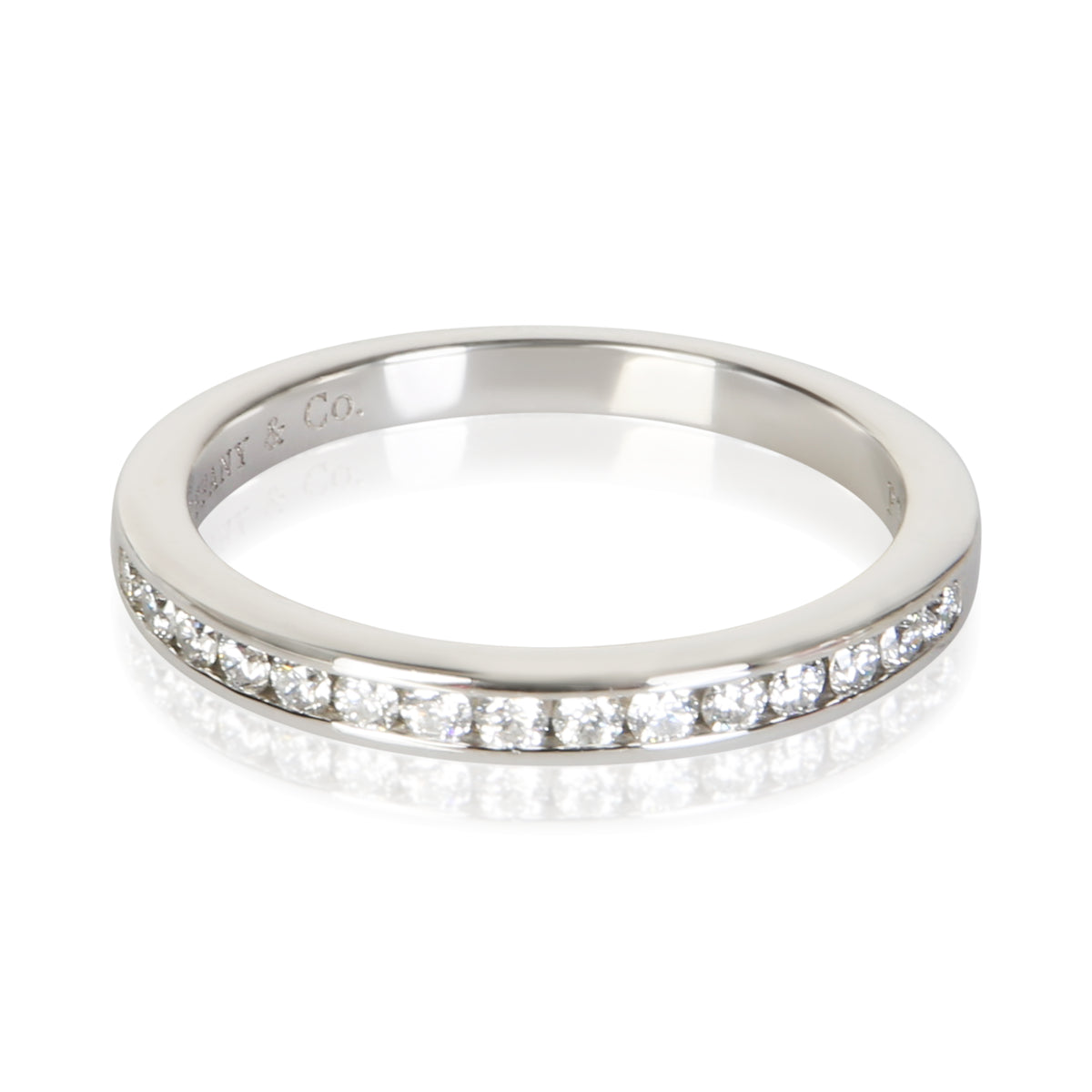 Tiffany & Co. Platinum Diamond Channel Set Band fv