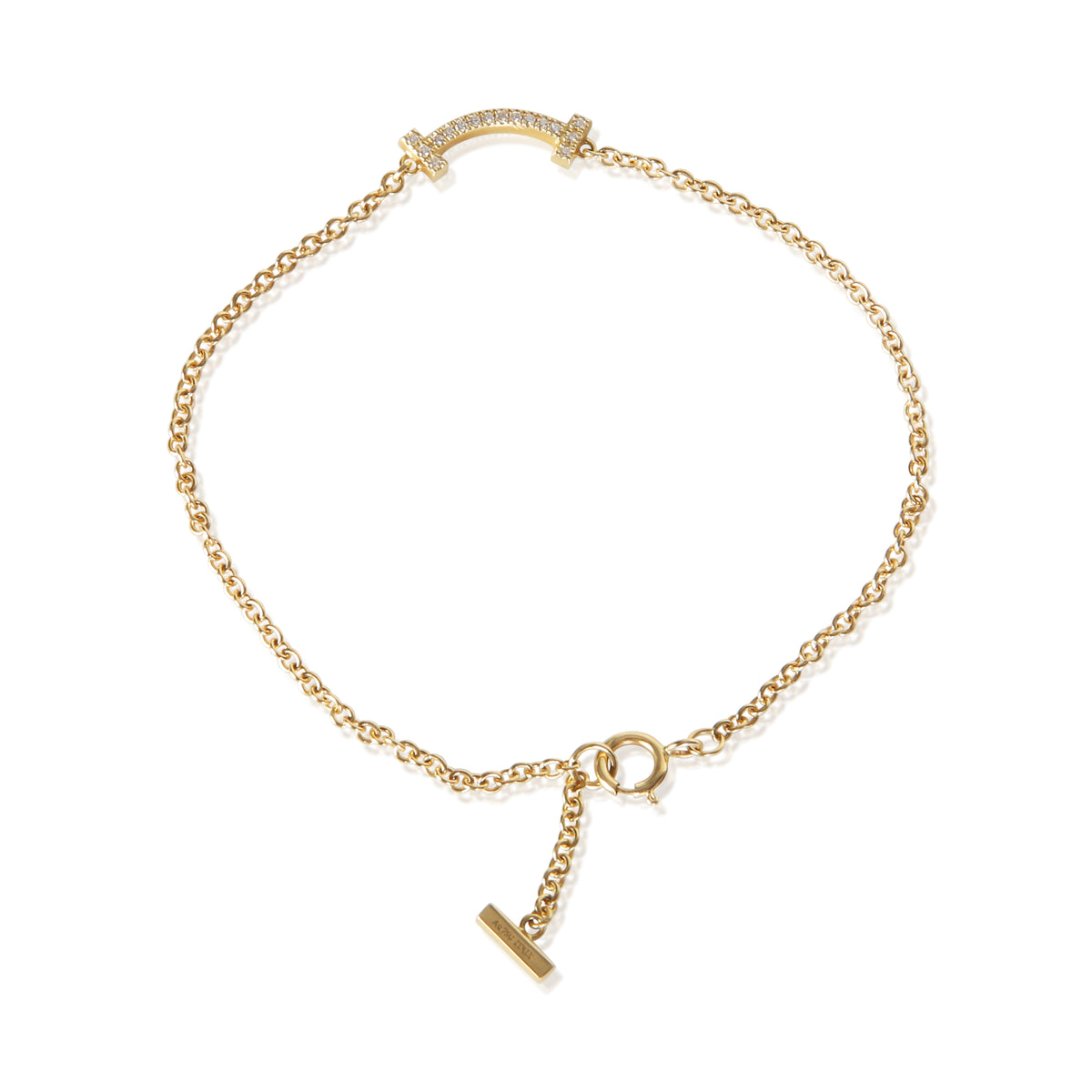Tiffany & Co. Yellow Gold Diamond Tiffany T Smile Bracelet 3