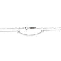 Tiffany & Co. White Gold Diamond Small Model Tiffany T Smile Necklace 2