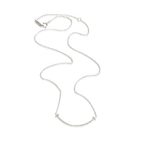 Tiffany & Co. White Gold Diamond Small Model Tiffany T Smile Necklace 3