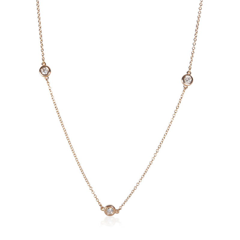 Tiffany & Co. Rose Gold Diamond Elsa Peretti Diamond By The Yard Necklace fv