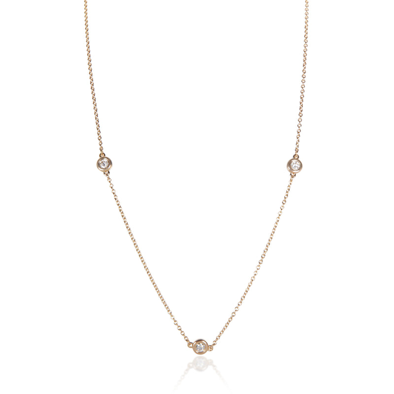 Tiffany & Co. Rose Gold Diamond Elsa Peretti Diamond By The Yard Necklace fv
