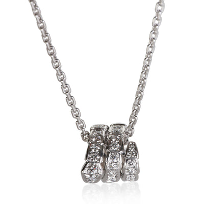 BVLGARI White Gold Diamond Serpenti Viper Necklace fv