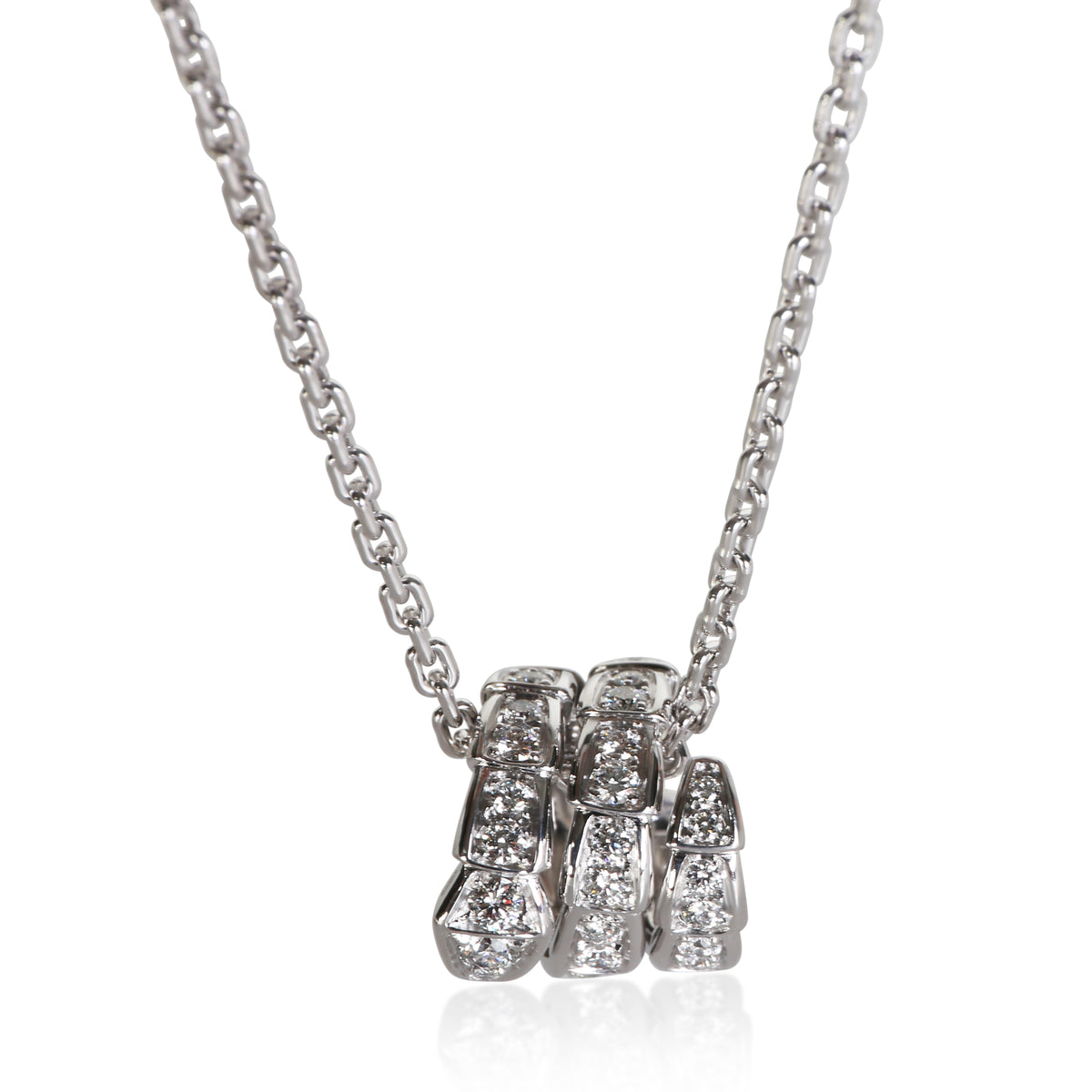 BVLGARI White Gold Diamond Serpenti Viper Necklace fv