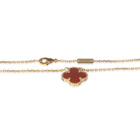 Van Cleef & Arpels Yellow Gold Carnelian Vintage Alhambra Pendant 2