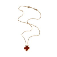 Van Cleef & Arpels Yellow Gold Carnelian Vintage Alhambra Pendant 3