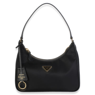 Prada Black Re Nylon Saffiano Mini Re Edition 2005 Bag Handbag id