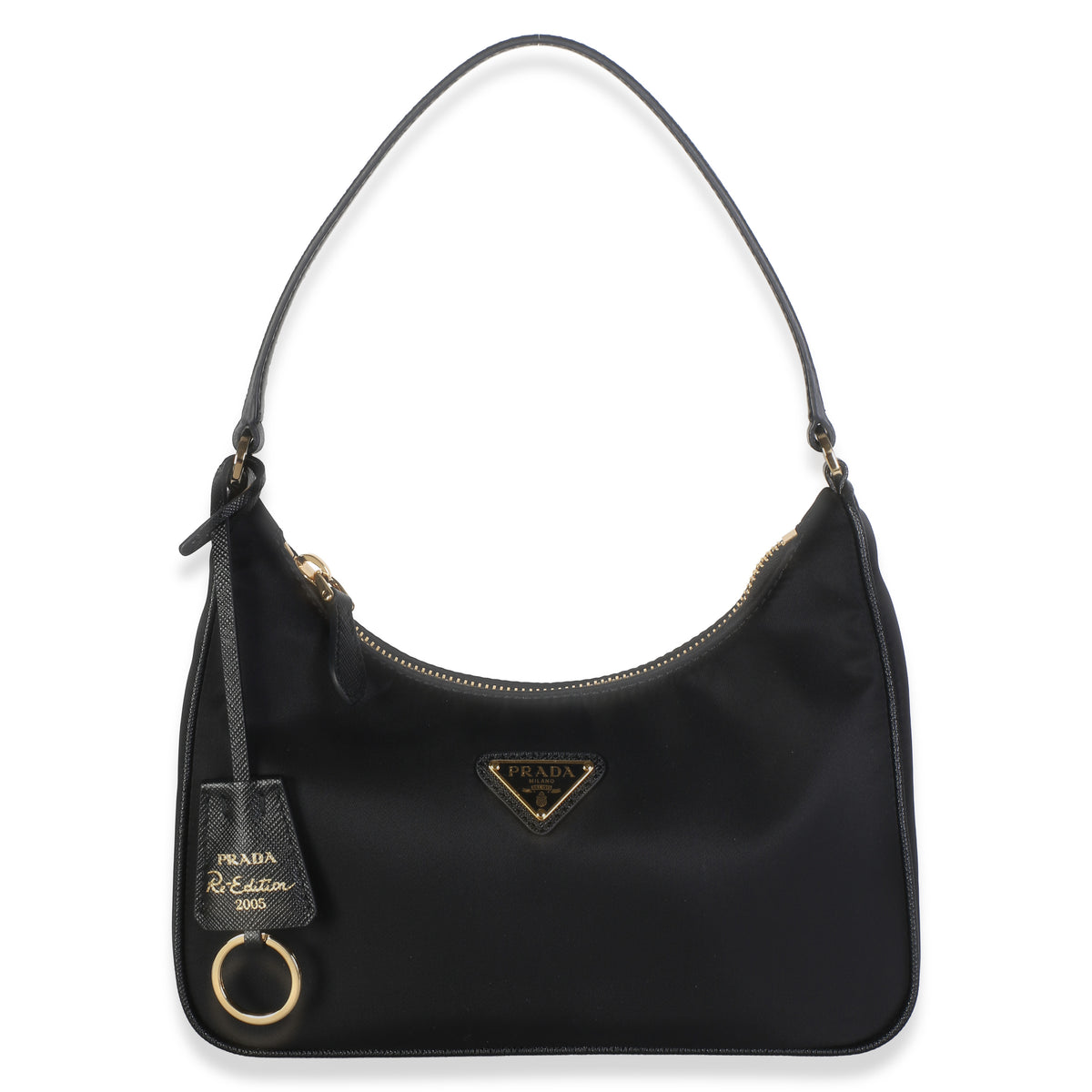 Prada Black Re Nylon Saffiano Mini Re Edition 2005 Bag Handbag id