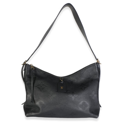 Louis Vuitton Black Monogram Empreinte Carryall MM Handbag id