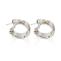 Tiffany & Co. Yellow Gold & Sterling Silver Vintage Flat Link Hoop Earrings 2