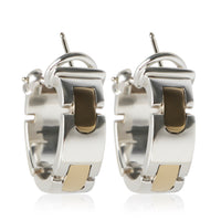 Tiffany & Co. Yellow Gold & Sterling Silver Vintage Flat Link Hoop Earrings fv