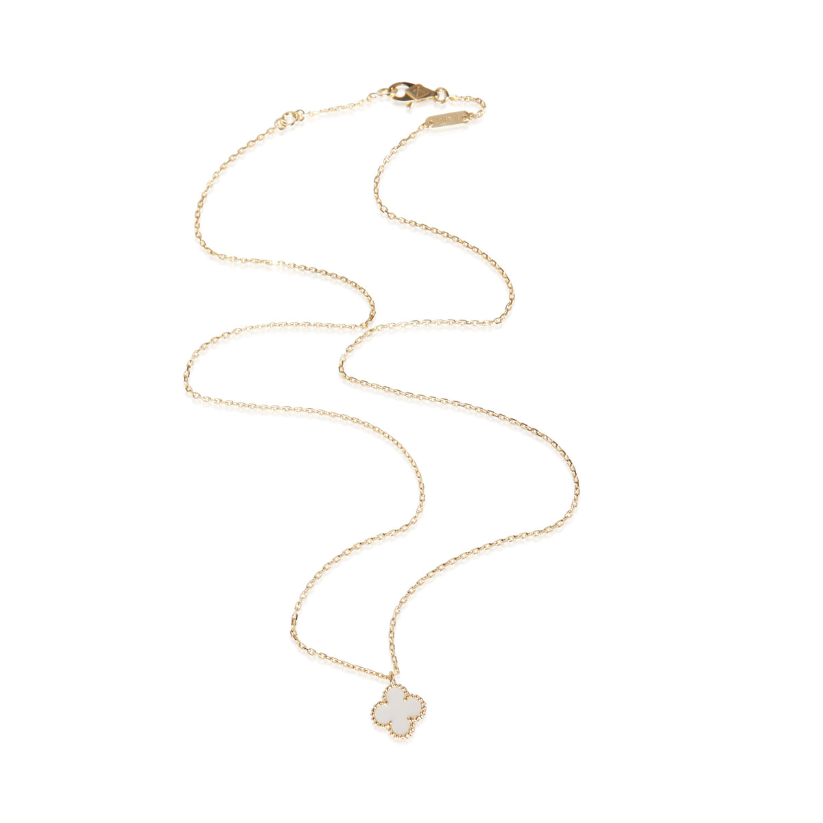Van Cleef & Arpels Yellow Gold Mother Of Pearl Sweet Alhambra Pendant 3