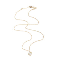 Van Cleef & Arpels Yellow Gold Mother Of Pearl Sweet Alhambra Pendant 3