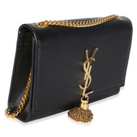 Saint Laurent Black Grain De Poudre Small Classic Kate Tassel Satchel Handbag 3