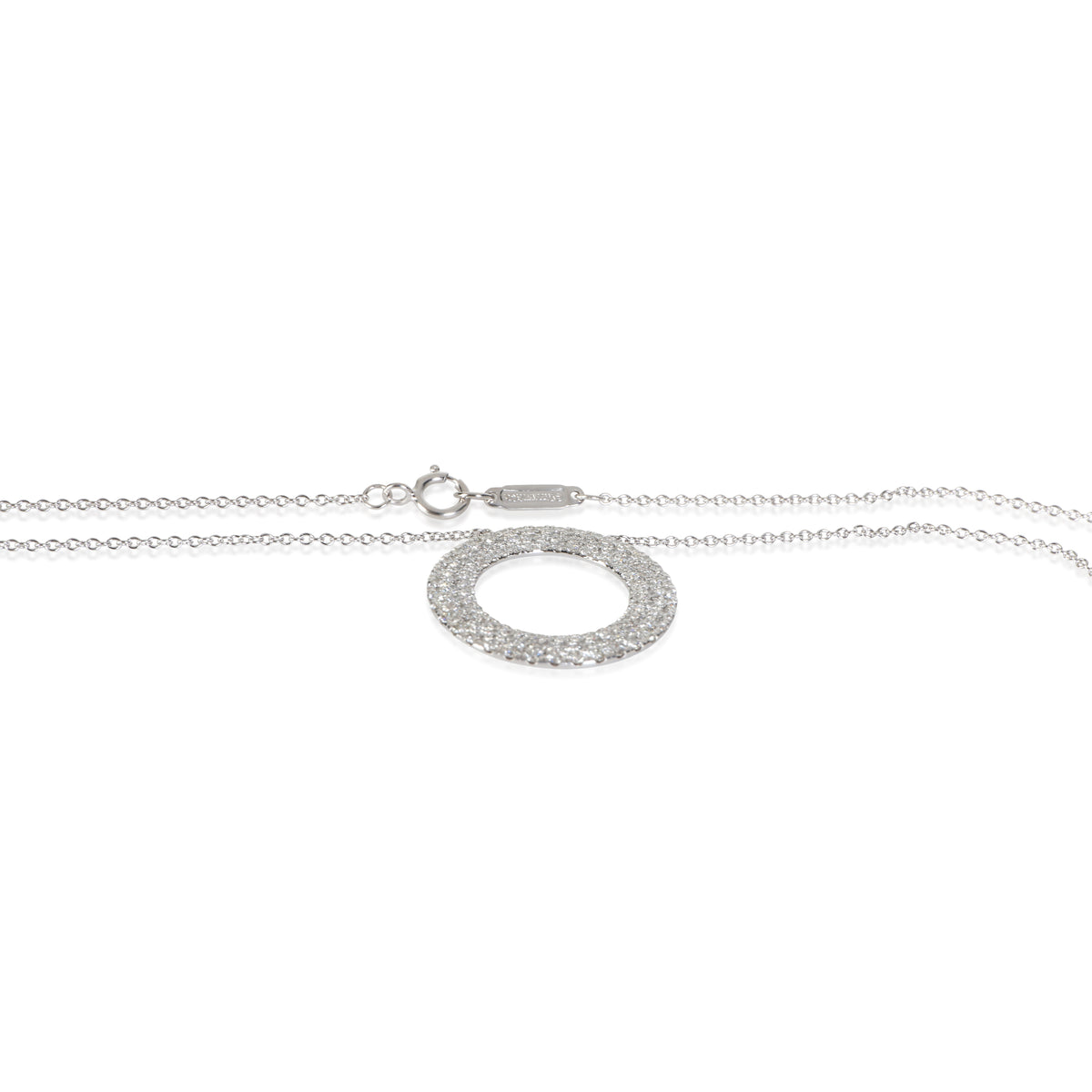 Tiffany & Co. White Gold Diamond Metro Circle Pendant 2