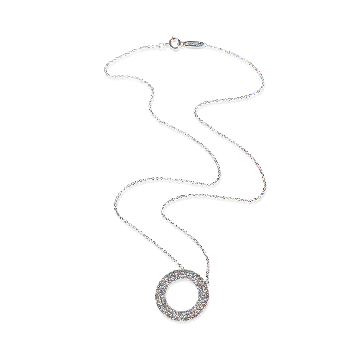 Tiffany & Co. White Gold Diamond Metro Circle Pendant 3