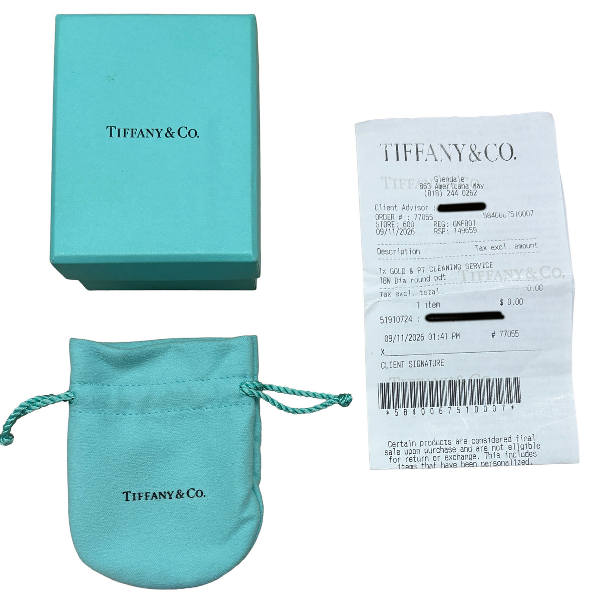 Tiffany & Co. White Gold Diamond Metro Circle Pendant box