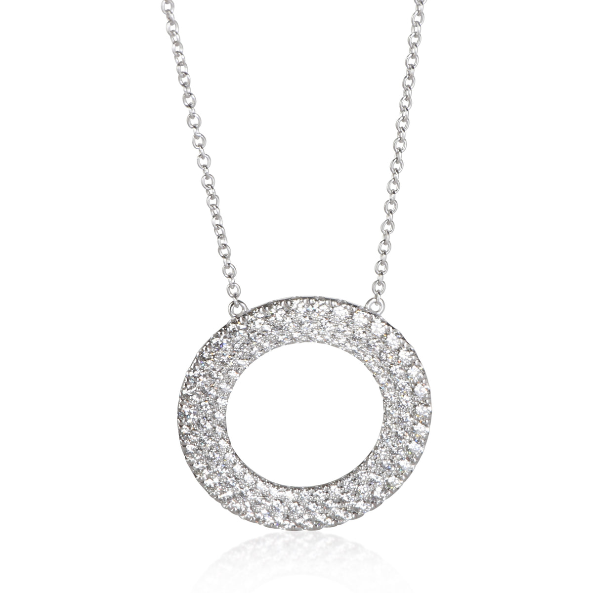Tiffany & Co. White Gold Diamond Metro Circle Pendant fv