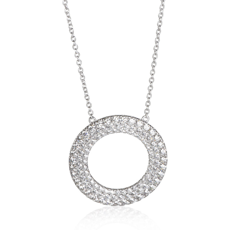 Tiffany & Co. White Gold Diamond Metro Circle Pendant fv