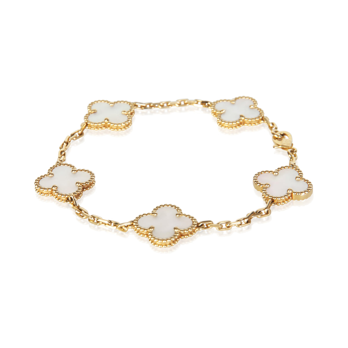 Van Cleef & Arpels Yellow Gold Mother Of Pearl Vintage Alhambra Bracelet 2