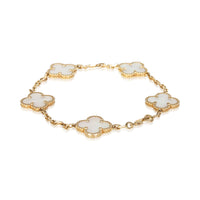 Van Cleef & Arpels Yellow Gold Mother Of Pearl Vintage Alhambra Bracelet 3