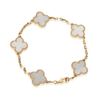Van Cleef & Arpels Yellow Gold Mother Of Pearl Vintage Alhambra Bracelet 5