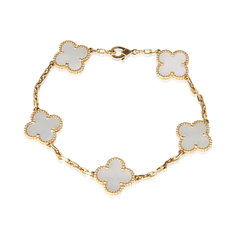 Van Cleef & Arpels Yellow Gold Mother Of Pearl Vintage Alhambra Bracelet fv