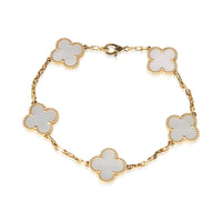 Van Cleef & Arpels Yellow Gold Mother Of Pearl Vintage Alhambra Bracelet fv