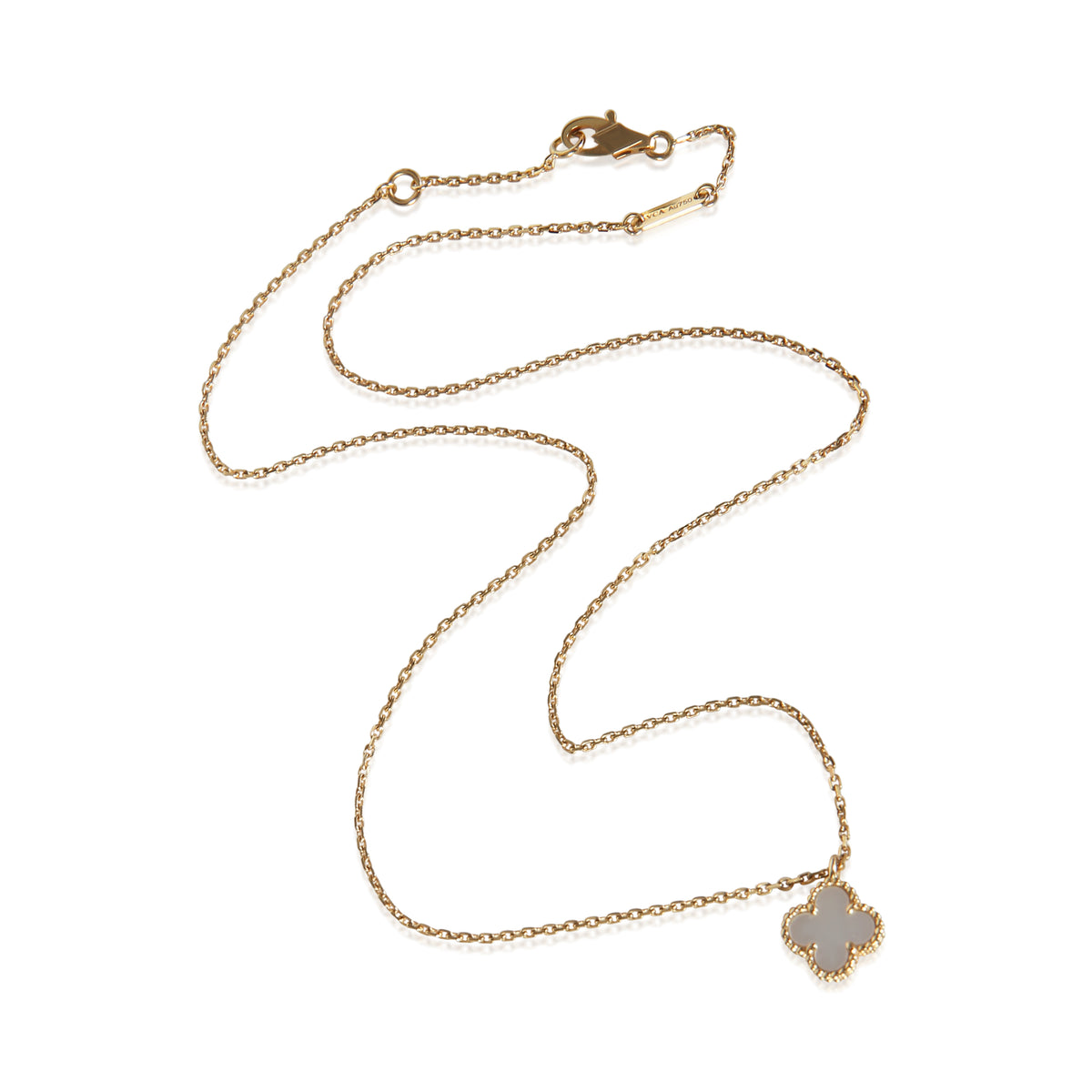 Van Cleef & Arpels Yellow Gold Mother Of Pearl Sweet Alhambra Pendant 5