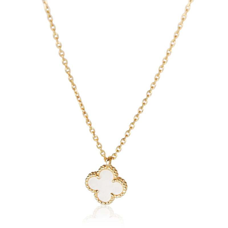 Van Cleef & Arpels Yellow Gold Mother Of Pearl Sweet Alhambra Pendant fv