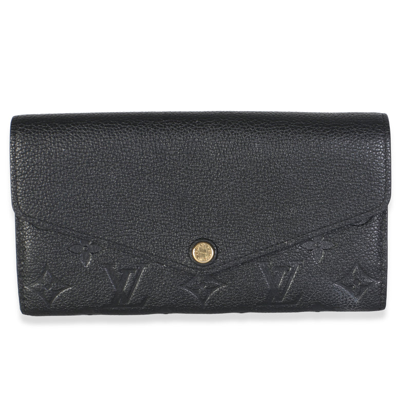 Louis Vuitton Black Monogram Empreinte Sarah Wallet Wallet fv