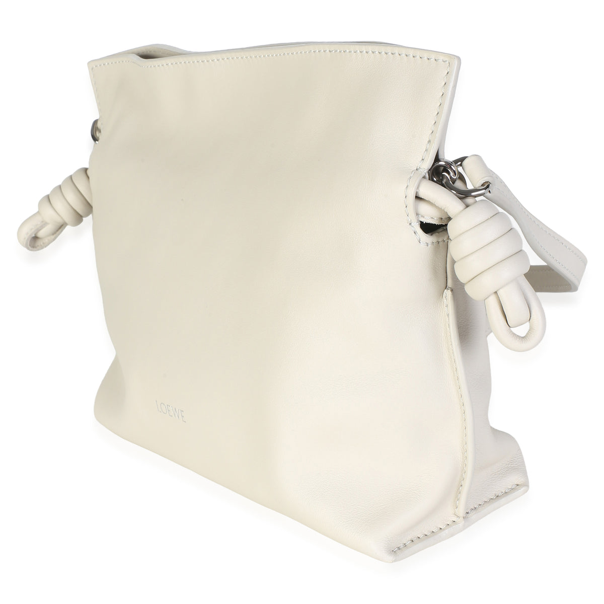 Loewe White Nappa Calfskin Mini Flamenco Clutch Handbag 2