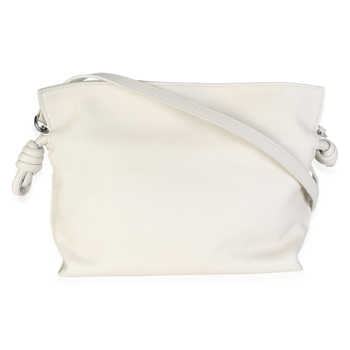 Loewe White Nappa Calfskin Mini Flamenco Clutch Handbag 4