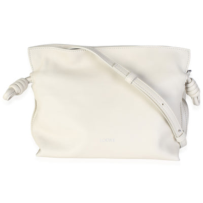 Loewe White Nappa Calfskin Mini Flamenco Clutch Handbag fv